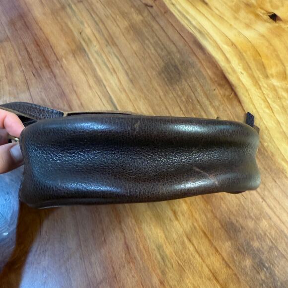 Portland Leather Company Mini Round Circle Bag Brown Crossbody Small XX27 - Picture 3 of 5